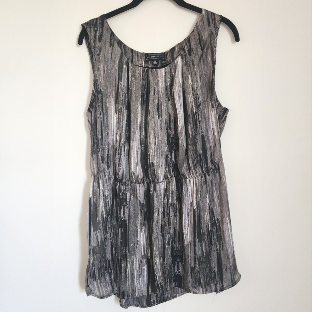 Silky Gray Sleeveless Blouse